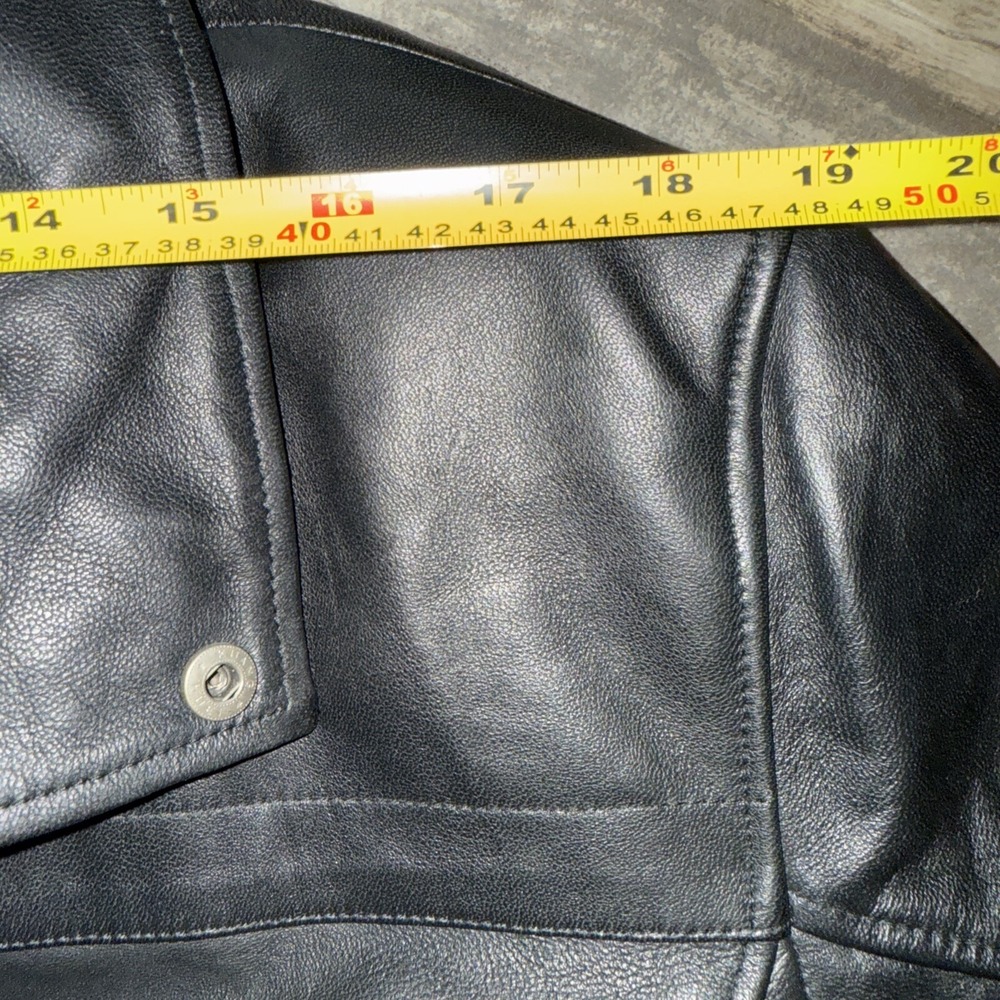 Black Soft Lightweight Leather Dress Jacket Coat Lined Men's Size XL - Picture 11 of 16